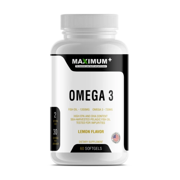 Omega 3 Lemon Flavor – fish oil – 1200mg omega 3 – 720mg – 60 softgels per pack